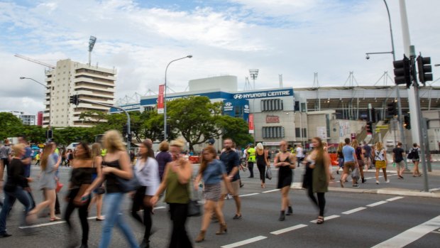 Adele fans flood into The Gabba on Saturday for the first live show.