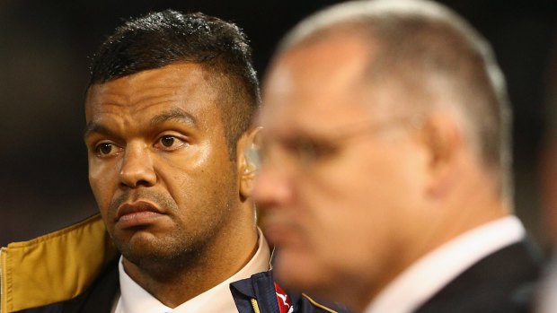 Turmoil: Kurtley Beale with Ewen McKenzie.