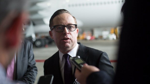 Qantas CEO Alan Joyce. The airline has disclosed softer trading conditions for the December half.