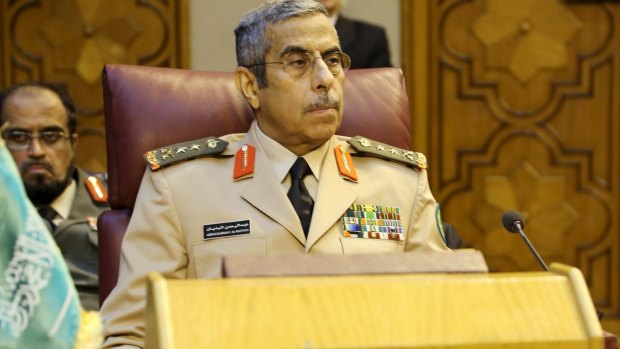 Abdulrahman Al-Banyan at the Arab defence ministers meeting at the Arab League headquarters in Cairo last week. 