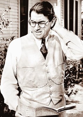 Gregory Peck as the lawyer Atticus Finch in the 1962 film version of To Kill a Mockingbird. 