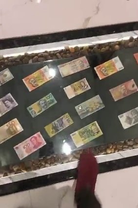Tyga was enamoured with Salim Mehajer's "money in the floor" which resembles a Dollarmite collection.