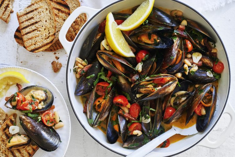 Mussels, guanciale and cannellini beans.