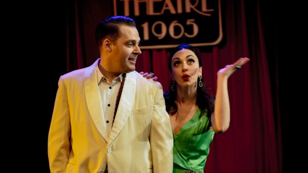 Lyall Brooks and Cristina D'Agostino in Merrily We Roll Along.