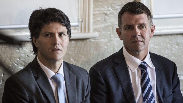Minister for Citizenship Victor Dominello (left), pictured with NSW Premier Mike Baird, forced the head of Multicultural NSW to withdraw divisive guidelines regarding public memorials.
