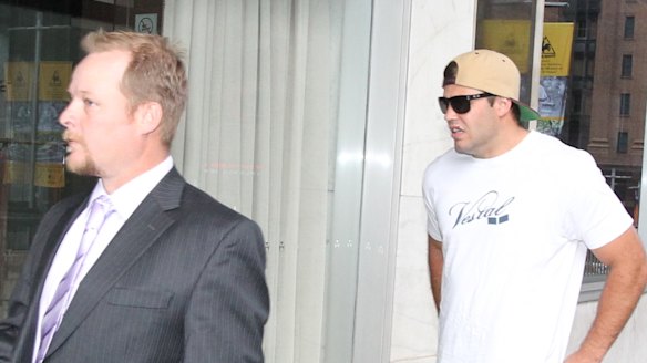 Tough time: Wade Graham arrives for a meeting with ASADA officials in 2013.