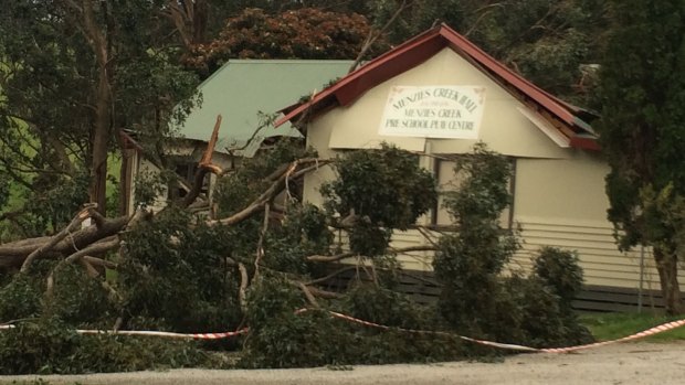 Menzies Creek Hall suffered extensive damage due to the wind storm.