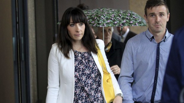 Stephanie Scott's sister Robyn leaves court in Sydney.