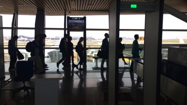 The first four refugees in transit at Kuala Lumpur airport in June 2015.