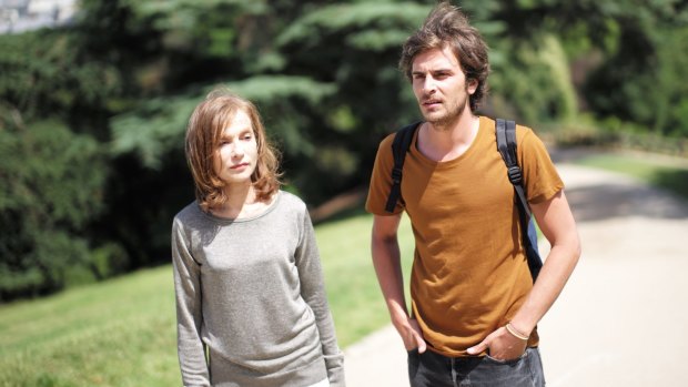 Isabelle Huppert as the philosophical Natalie with her former student Fabien, played by Roman Kolinka.