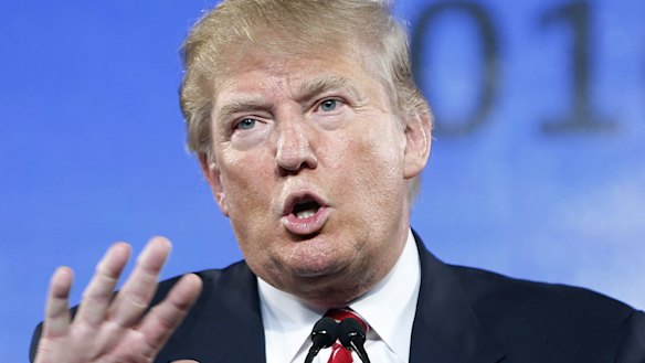 Feeling lucky: Republican presidential candidate Donald Trump in Las Vegas. 