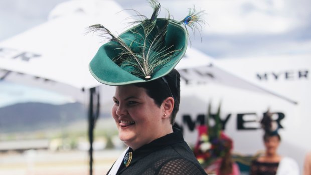 Jenn Lewis of Ngunnawal took out the millinery award with her emerald green fascinator. 