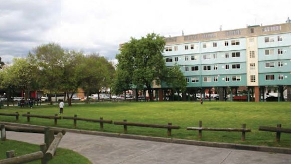 The old walk-up apartments on one of the Carlton public housing estates, now demolished. 