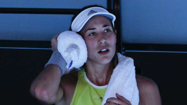 Down and out: World No.3 Garbine Muguruza is out of the competition.
