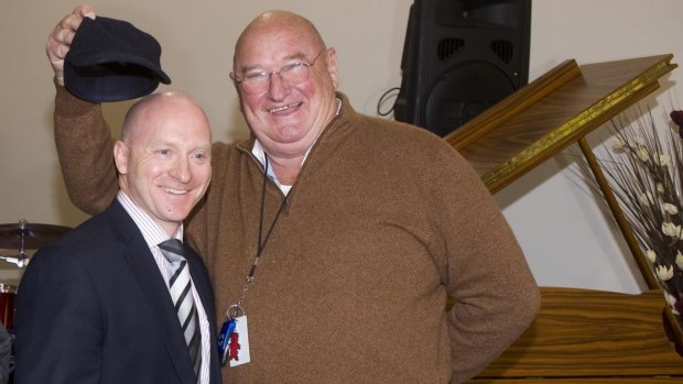 Lindsay Fox, right, and business partner Mark O'Connor distribute Steinway pianos throughout Australia.