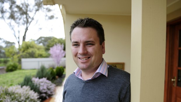 Jamie Briggs shortly after he won the Mayo byelection, 7 September 2008. 
