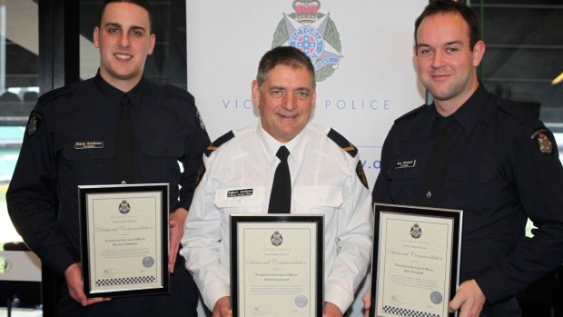 Constable Steven Goldman, Robert Jackson and  Constable Ben Mitchell have been recognised for their bravery. 