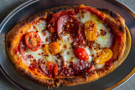 'Red' pizza fritta at Bonnie's.