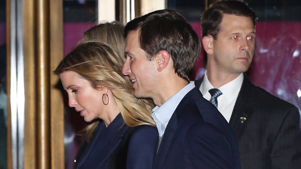 Ivanka Trump and her husband Jared Kushner leave the 21 Club after dining with President-elect Donald Trump on Tuesday.