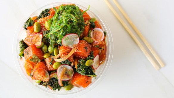 A poke bowl creation at Suki.