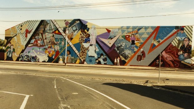 The Smith Street feminist mural before a graffiti vandal destroyed it.