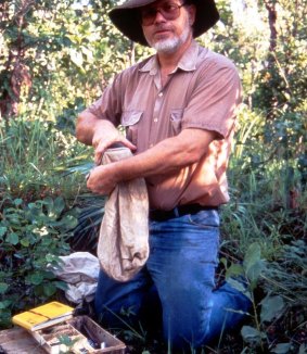Dick Braithwaite trapping animals for research in Kakadu.