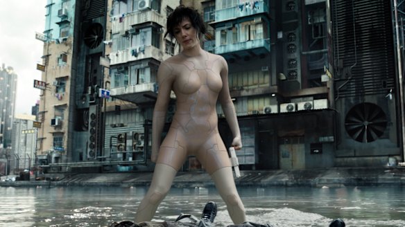 Scarlett Johansson in <i>Ghost in the Shell</i>.