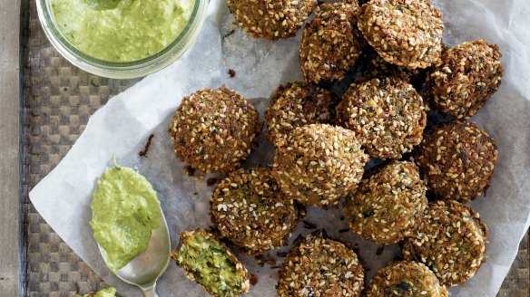 Fried falafels and dip.