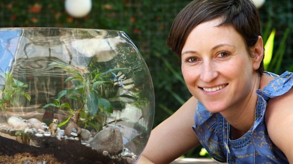 Clea Cregan, a designer of terrariums.