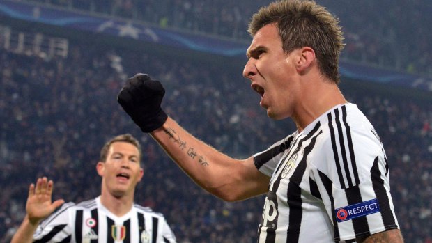 Juventus' Mario Mandzukic celebrates his goal.