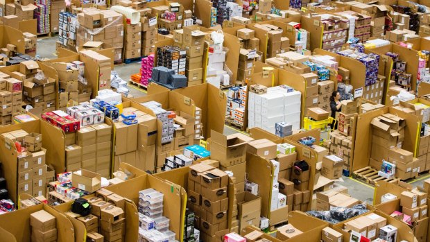 An Amazon fulfilment centre in the US ahead of last year's Black Friday sales. 