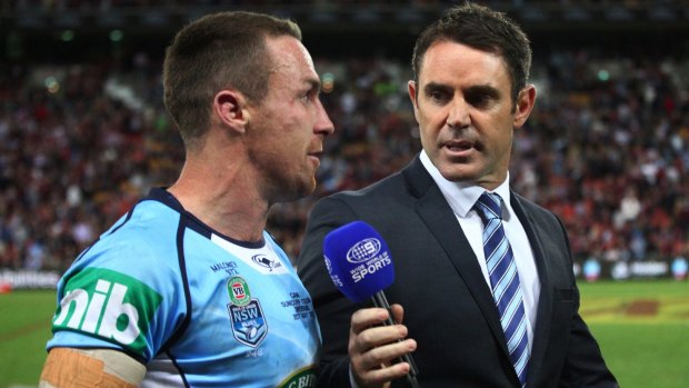 'Serious Sam': Brad Fittler in his role on Channel Nine before his Blues appointment.