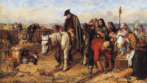  by Thomas Faed, completed in 1865, is a depiction of Scotland's Highland Clearances.