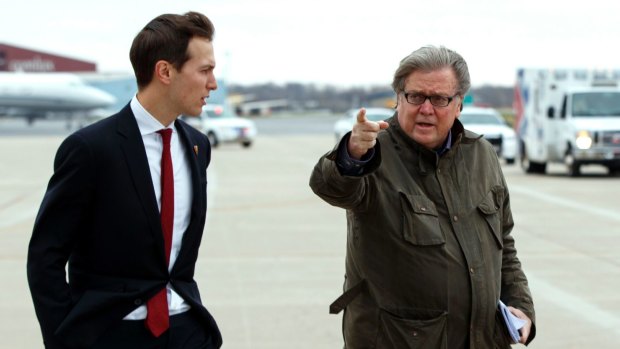 Bannon was fond of showing his disdain for refined Washington by wearing baggy cargo pants through the streets of the capital, shaggy and unshaven.
