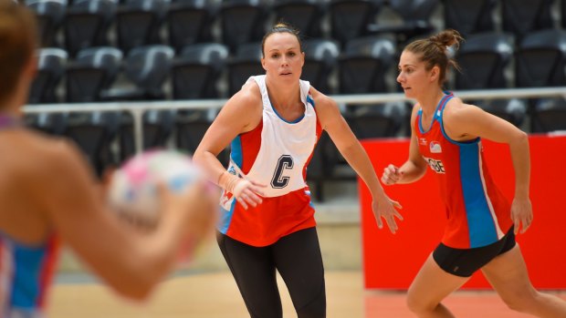 Concussion wait: Kim Green during a  NSW Swifts training session