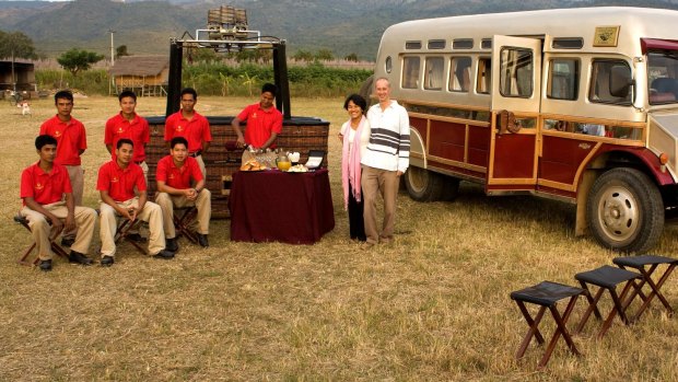 Australian Brett Melzer and his Yangon-born wife, Khin Omar Win, pioneered Bagan's hot-air ballooning industry. 