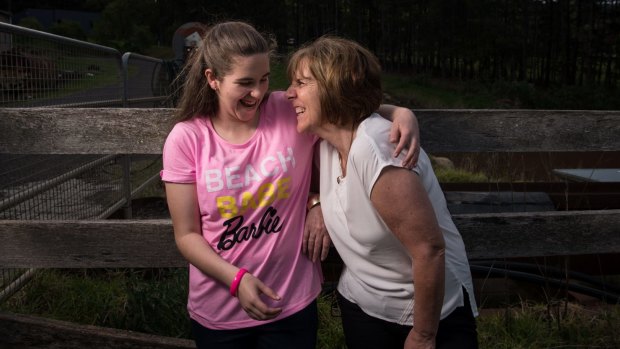 Jordanne Taylor, pictured in September with her mother Debra in Kurrajong Hills, has autism spectrum disorder and receives support from the NDIS.