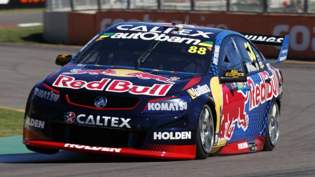 Top spot: Jamie Whincup competes in Friday’s practice session for the Townsville 400. 