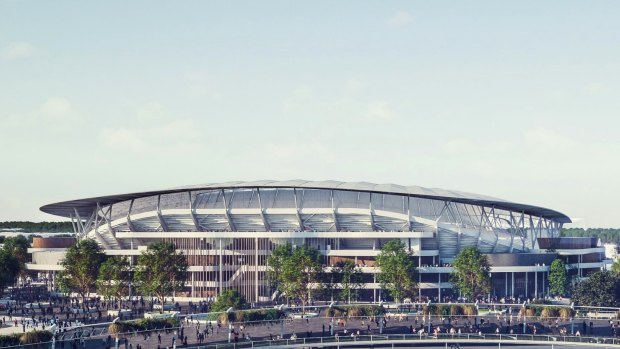 An artist's impression of what the new Allianz Stadium would look like. The stadium is built entirely on SCG Trust lands.