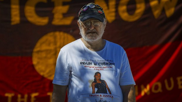 Ray Jackson, president of the Indigenous Social Justice Association, at the Freedom Summit at the Redfern Aboriginal tent embassy in January this year.