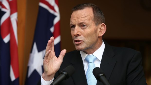 Prime Minister Tony Abbott addresses the media at Parliament House.