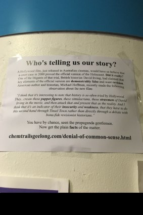 One of the posters seen at the University of Canberra.