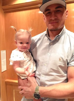 Happy families: Sonny Bill Williams with his daughter Imaan.