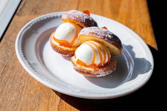 Bomboloni ice-cream sandwiches.