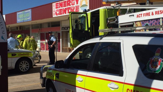 A number of Fyshwick shops have been evacuated because of a strong smell of chlorine gas. 