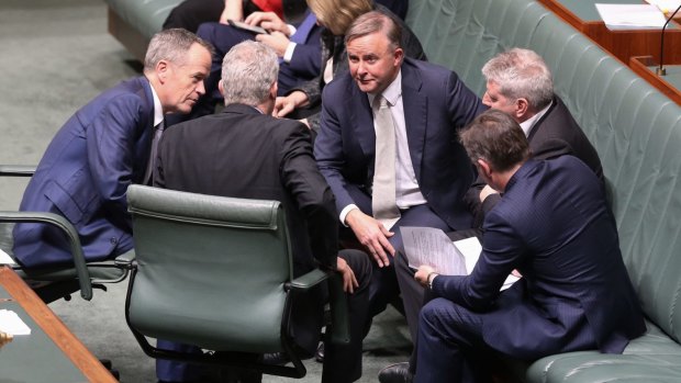 Opposition Leader Bill Shorten, Anthony Albanese, Tony Burke and other Labor MPs talk tactics.