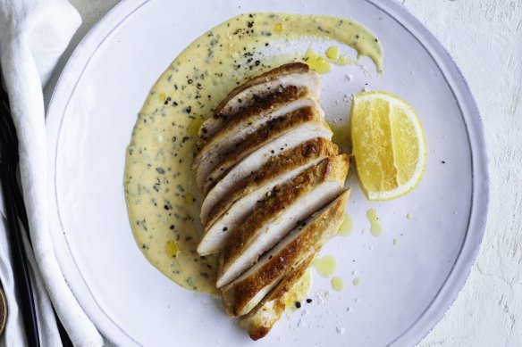 Use any mustard you have on hand to flavour this cream sauce.