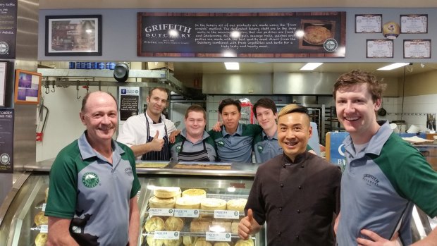 The winning team at the Griffith Butchery (back l-r) Antonio Oleandro, Daniel McIntyre, Sam Miller and Eli Daniels and (front l-r) Richard Odell, Patrick Lau and Michael Odell.