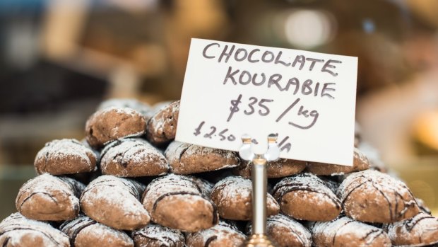 Enjoy some Greek sweet treats, such as kourabie, in Oakleigh's Eaton Mall