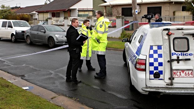 Police outside the Broadmeadows house where the three children were allegedly assaulted.